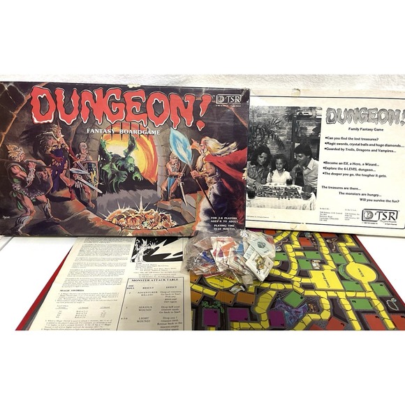 Dungeon! Fantasy Board Game TSR Wizards Monsters Treasure1980 Mostly Complete